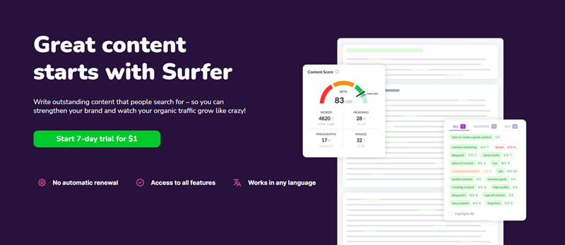 Ótimo Conteúdo com Surfer SEO